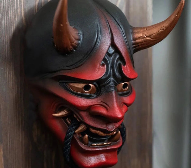 Adult Unisex Halloween Face Masks Japanese Hannya Demon Oni Samurai Noh Kabuki Prajna Devil Mask Latex Party Masks