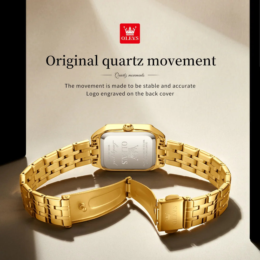 OLEVS Luxury Brands Women's Watches Trend Waterproof Simple Atmosphere Stainless Steel Quartz Wrist watch Original Certification