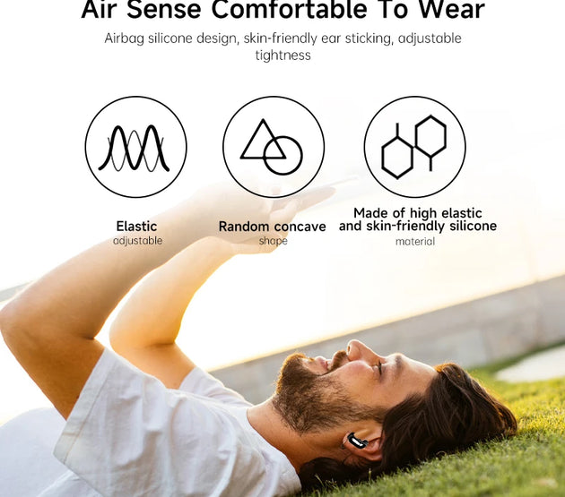 Wireless Bluetooth Sports Earphones Waterproof Sweatproof Noise Reduction Open Ear Clip Earbuds with Charging Case 5.3 Bluetooth