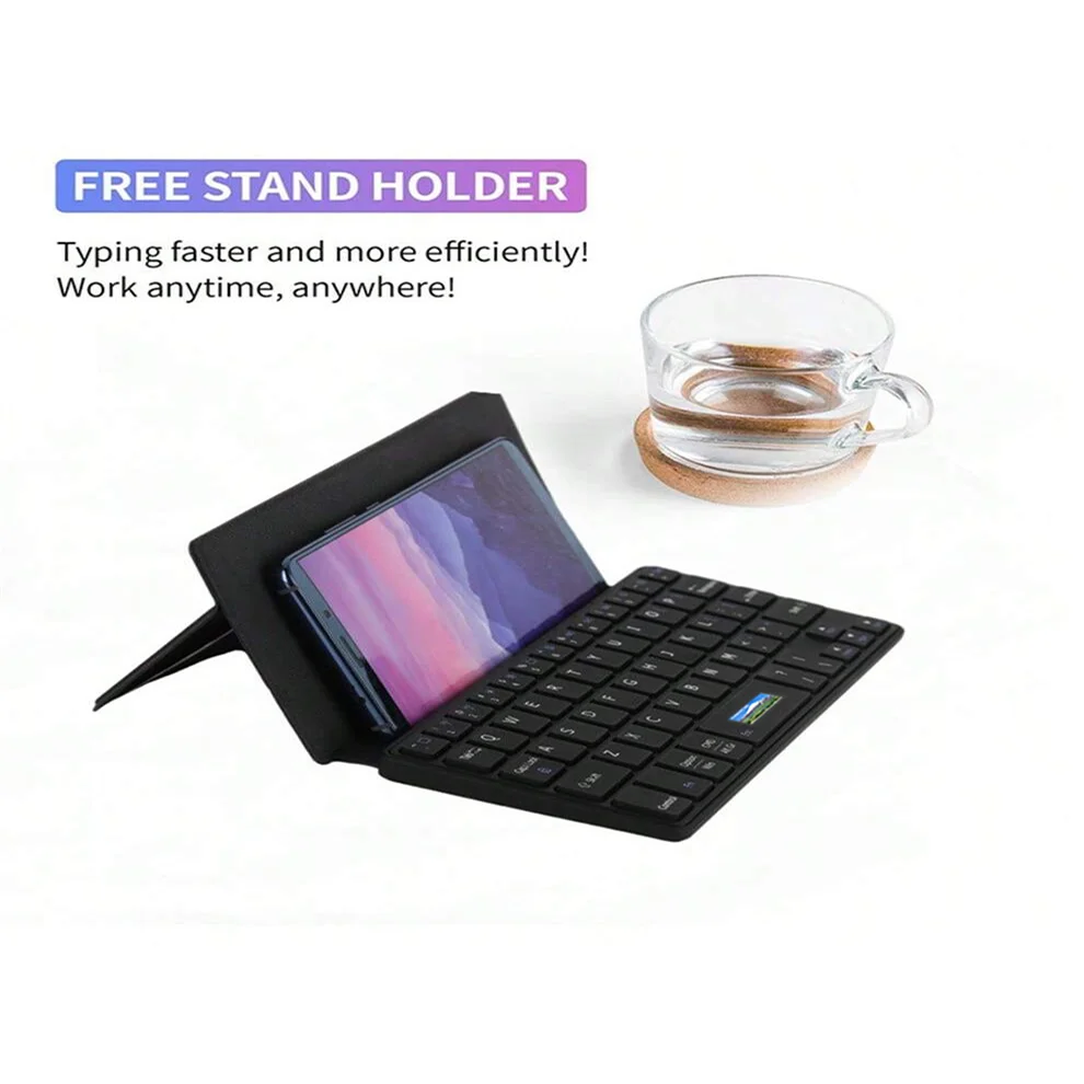 JOMAA Mini Foldable Bluetooth Keyboard Portable Wireless Keyboard Ultra-Slim Travel Folding Keyboard for iPhone iPad Mac Android